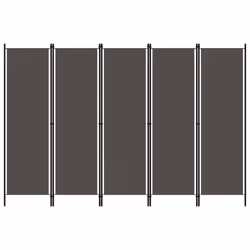 vidaXL 5-Panel Room Divider Anthracite 250x180 cm Partition Screen Separator