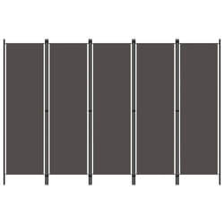 vidaXL 5-Panel Room Divider Anthracite 250x180 cm Partition Screen Separator