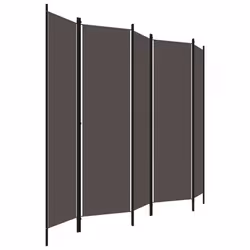 vidaXL 5-Panel Room Divider Anthracite 250x180 cm Partition Screen Separator