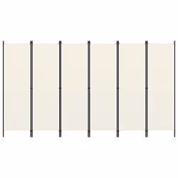 vidaXL 6-Panel Room Divider Wall Partition Screen Room Separator White 300cm