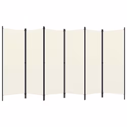 vidaXL 6-Panel Room Divider Wall Partition Screen Room Separator White 300cm - Additional view 6