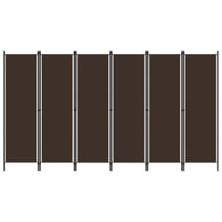 vidaXL 6-Panel Room Divider Brown 300x180 cm Wall Partition Screen Separator