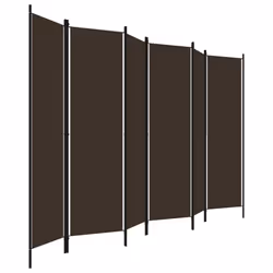 vidaXL 6-Panel Room Divider Brown 300x180 cm Wall Partition Screen Separator