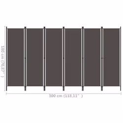 vidaXL 6-Panel Room Divider Anthracite 300x180 cm Partition Screen Separator - Additional view 4