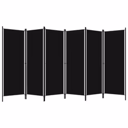 vidaXL 6-Panel Room Divider Black 300x180 cm Wall Partition Screen Separator