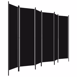 vidaXL 6-Panel Room Divider Black 300x180 cm Wall Partition Screen Separator