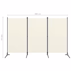 vidaXL 3-Panel Room Divider Wall Partition Screen Room Separator White 260cm - Additional view 4
