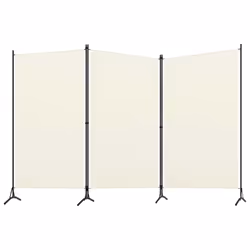 vidaXL 3-Panel Room Divider Wall Partition Screen Room Separator White 260cm - Additional view 5
