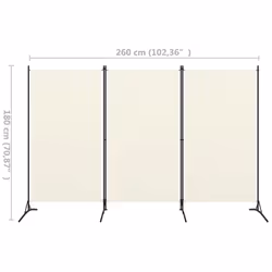 vidaXL 3-Panel Room Divider Wall Partition Screen Room Separator White 260cm - Additional view 7