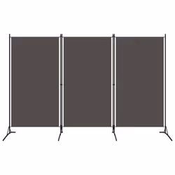 vidaXL 3-Panel Room Divider Anthracite 260x180 cm Partition Screen Separator
