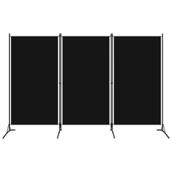 vidaXL 3-Panel Room Divider Black 260x180 cm Wall Partition Screen Separator