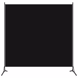 vidaXL 1-Panel Room Divider Black 175x180 cm Wall Partition Screen Separator