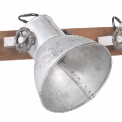 vidaXL Industrial Wall Lamp Silver E27 Bedside Reading Light Fixture Hallway - Additional view 5