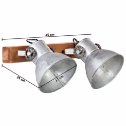 vidaXL Industrial Wall Lamp Silver E27 Bedside Reading Light Fixture Hallway - Additional view 9