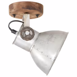 vidaXL 2x Industrial Wall/Ceiling Lamps Silver E27 Bedside Light Living Room - Additional view 4