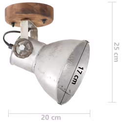 vidaXL 2x Industrial Wall/Ceiling Lamps Silver E27 Bedside Light Living Room - Additional view 8