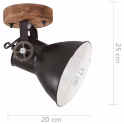 vidaXL Industrial Wall/Ceiling Lamps 2 pcs Black 20x25 cm E27 - Additional view 8