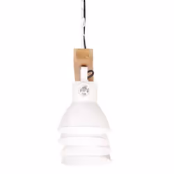 vidaXL Mango Wood Industrial Ceiling Lamp White E27 Home Decor Pendant Light - Additional view 4