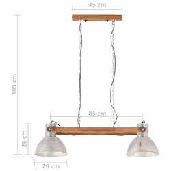 vidaXL Industrial Hanging Lamp 25 W Silver E27 Hanging Light Hallway Bedroom - Additional view 8
