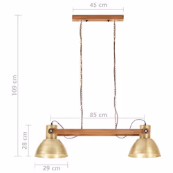 vidaXL Industrial Hanging Lamp 25 W Brass E27 Hanging Light Hallway Bedroom - Additional view 10