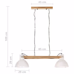 vidaXL Industrial Hanging Lamp 25 W White 109 cm E27 Hanging Light Living Room - Additional view 9