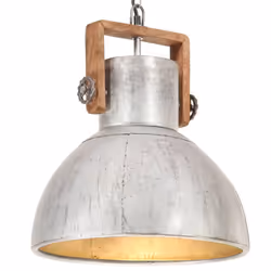 vidaXL Industrial Hanging Lamp 25 W Silver Round 40 cm E27 Ceiling Light Home