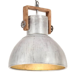 vidaXL Industrial Hanging Lamp 25 W Silver Round 40 cm E27 Ceiling Light Home