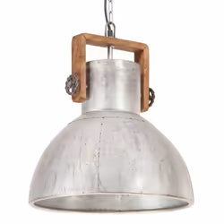 vidaXL Industrial Hanging Lamp 25 W Silver Round 40 cm E27 Ceiling Light Home