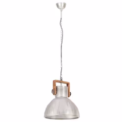 vidaXL Industrial Hanging Lamp 25 W Silver Round 40 cm E27 Ceiling Light Home