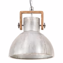 vidaXL Industrial Hanging Lamp 25 W Silver Round 40 cm E27 Ceiling Light Home - Additional view 5