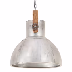 vidaXL Industrial Hanging Lamp 25 W Silver Round 40 cm E27 Ceiling Light Home - Additional view 6