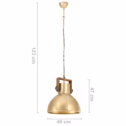 vidaXL Industrial Hanging Lamp 25 W Brass Round 40 cm E27 Ceiling Light Home - Additional view 10