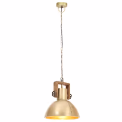 vidaXL Industrial Hanging Lamp 25 W Round E27 Light Multi Colours Multi Sizes - brass, 30 cm - Additional view 2