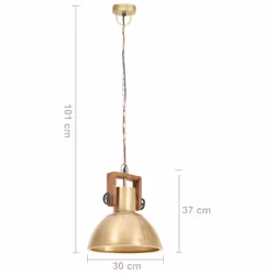 vidaXL Industrial Hanging Lamp 25 W Round E27 Light Multi Colours Multi Sizes - brass, 30 cm - Additional view 3