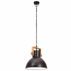 vidaXL Industrial Hanging Lamp 25 W Round E27 Light Multi Colours Multi Sizes - black, 30 cm - Additional view 4