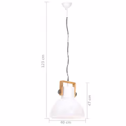 vidaXL Industrial Hanging Lamp 25 W White Round 40 cm E27 Ceiling Light Home - Additional view 10