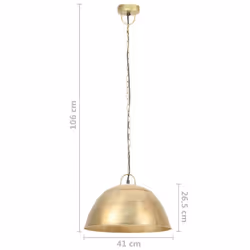 vidaXL Industrial Vintage Hanging Lamp 25 W Round E27 41cm/31cm Multi Colours - brass, 41 cm