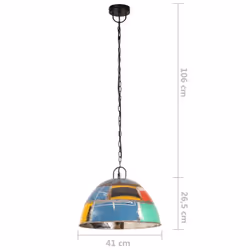 vidaXL Industrial Vintage Hanging Lamp 25 W Round E27 41cm/31cm Multi Colours - multicolour, 41 cm - Additional view 7