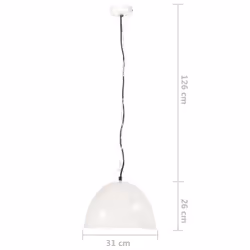 vidaXL Industrial Vintage Hanging Lamp 25 W Round E27 41cm/31cm Multi Colours - white, 31 cm - Additional view 7
