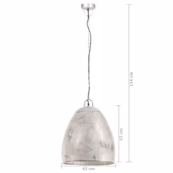 vidaXL Industrial Hanging Lamp 25 W Silver Round 42 cm E27 Ceiling Light Home