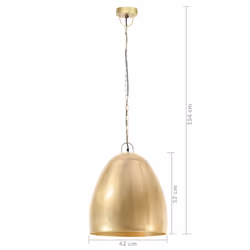 vidaXL Industrial Hanging Lamp 25 W Round E27 Lighting Î¦ 32/42cm Multi Colours - brass, 42 cm