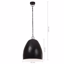vidaXL Industrial Hanging Lamp 25 W Black Round 42 cm E27 Ceiling Light - Additional view 8