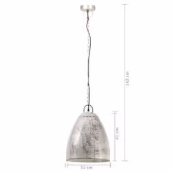vidaXL Industrial Hanging Lamp 25 W Round E27 Lighting Î¦ 32/42cm Multi Colours - silver, 32 cm