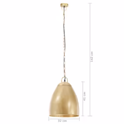 vidaXL Industrial Hanging Lamp 25 W Round E27 Lighting Î¦ 32/42cm Multi Colours - brass, 32 cm