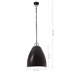 vidaXL Industrial Hanging Lamp 25 W Black Round 32 cm E27 Ceiling Light - Additional view 8