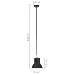 vidaXL Hanging Lamp 25 W Round E27 Lighting Fixture Multi Colours Multi Sizes - black, 17 cm - Additional view 3