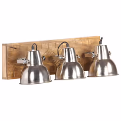 vidaXL 1/3x Mango Wood Industrial Wall Lamp Wall Mounted Light Silver/Brass - brass