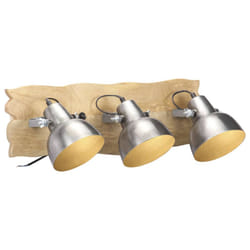 vidaXL 1/3x Mango Wood Industrial Wall Lamp Wall Mounted Light Silver/Brass - silver