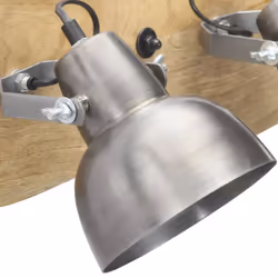vidaXL 1/3x Mango Wood Industrial Wall Lamp Wall Mounted Light Silver/Brass - silver