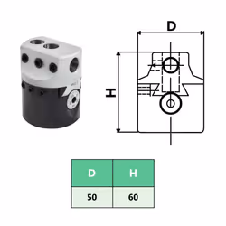 vidaXL 50 mm Boring Head with MT3 Boring Shank for Lathe Milling Machine Tool - Additional view 6